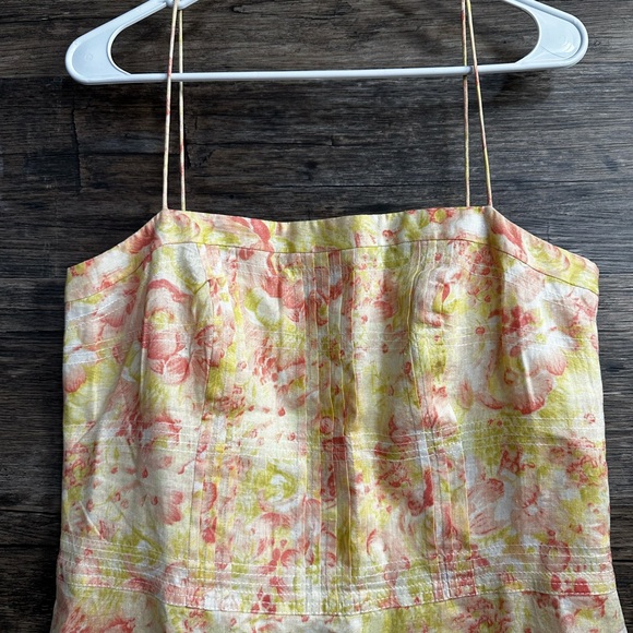 Ann Taylor Floral Spaghetti Strap Linen Sundress Size 12 - Picture 7 of 9